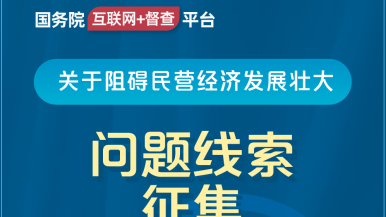 男人女人激情操逼逼逼视频国务院“互联网+督查”平台公开征集阻碍民营经济发展壮大问题线索